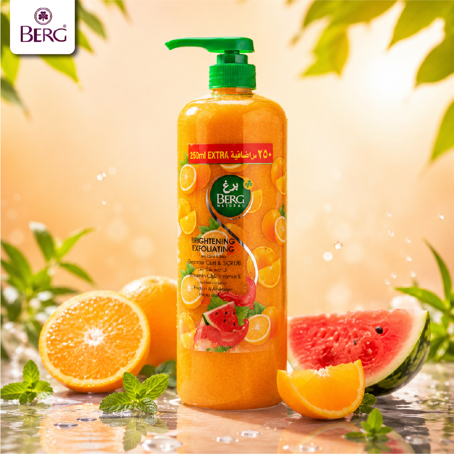 BERG Natural Brightening Exfoliating Orange & Watermelon Face, Hand & Body Scrub (1250 ML)