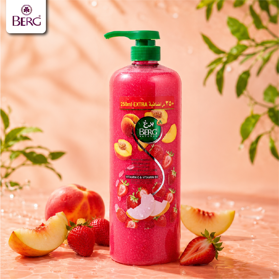 BERG Natural Brightening Strawberry & Peach Shower Gel & Body Care (1250 ML)