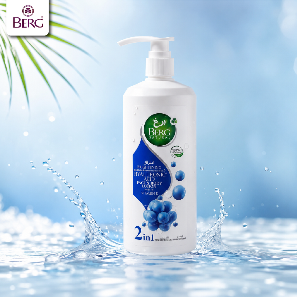 BERG Natural Brightening Hyaluronic Acid Face & Body Lotion with Vitamin E  (750 ML)