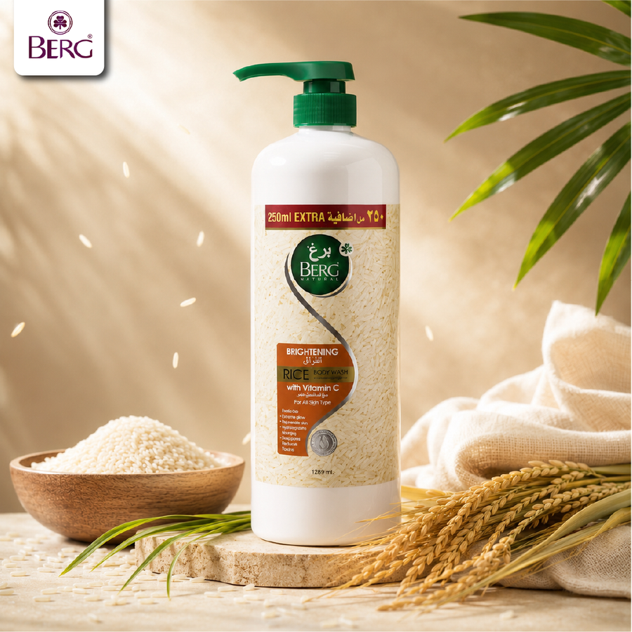BERG Natural Brightening Rice Body Wash with Vitamin C (1250 ML)