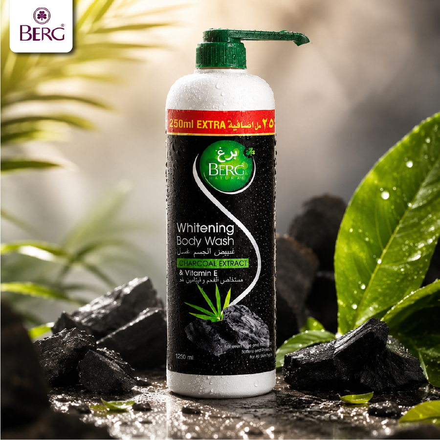 BERG Natural Whitening Body Wash with Charcoal Extract & Vitamin E (1250 ML)