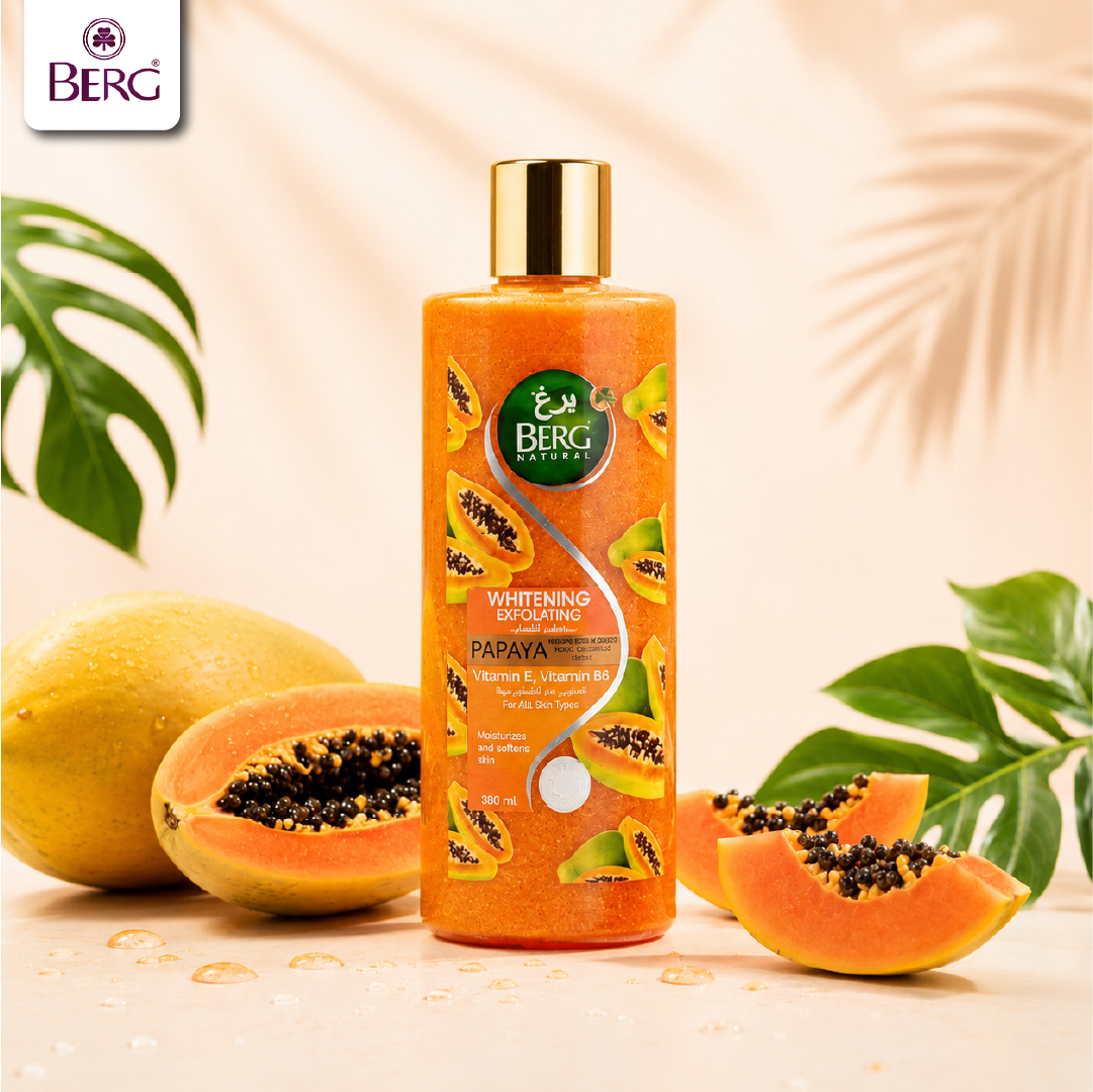 BERG Natural Whitening Exfoliating Papaya Body Wash (380ml)