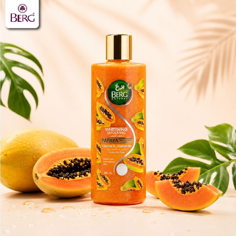 BERG Natural Whitening Exfoliating Papaya Body Wash (500ML)