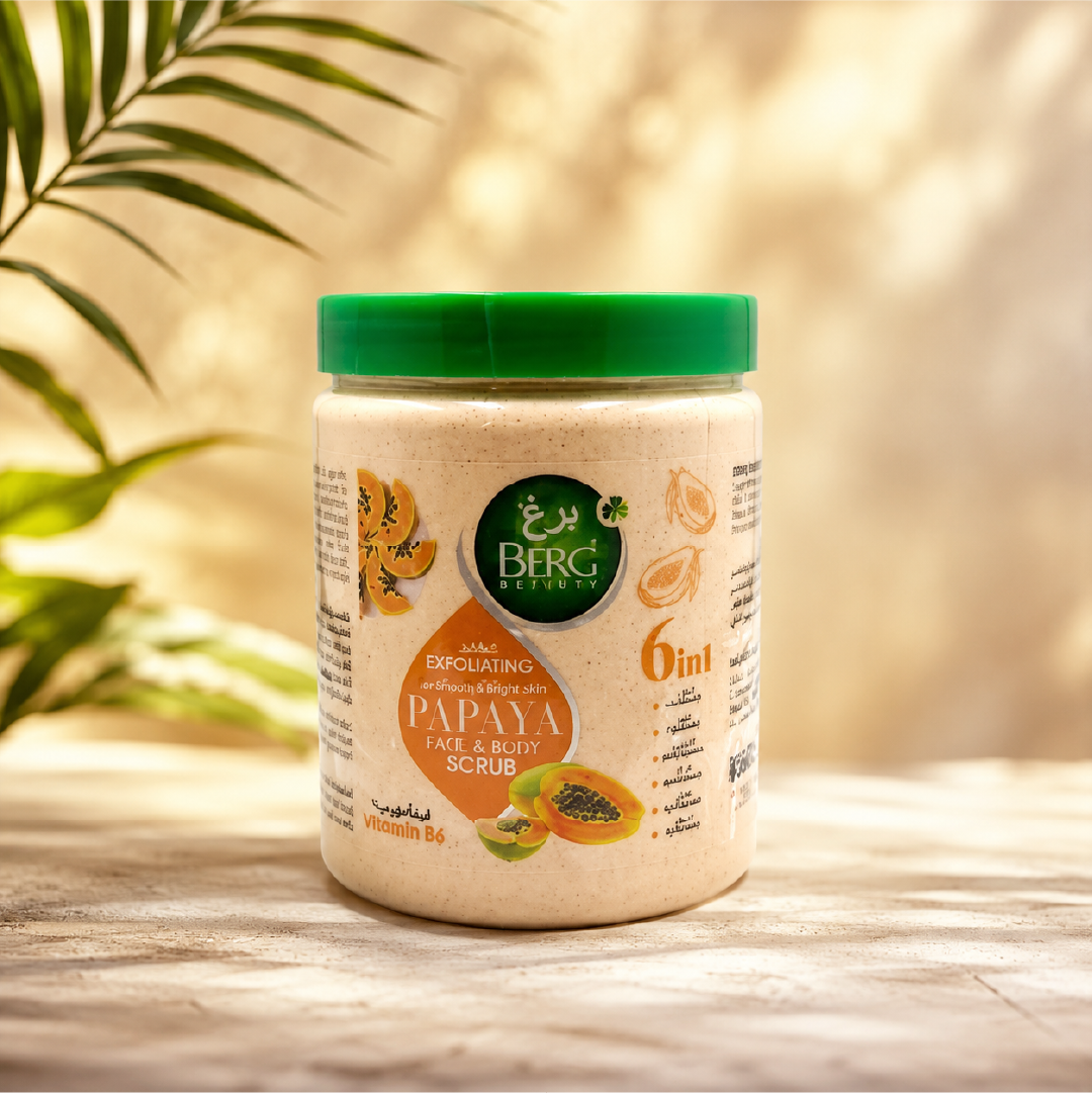 BERG Natural 6-in-1 Exfoliating Face & Body Scrub (500ml)