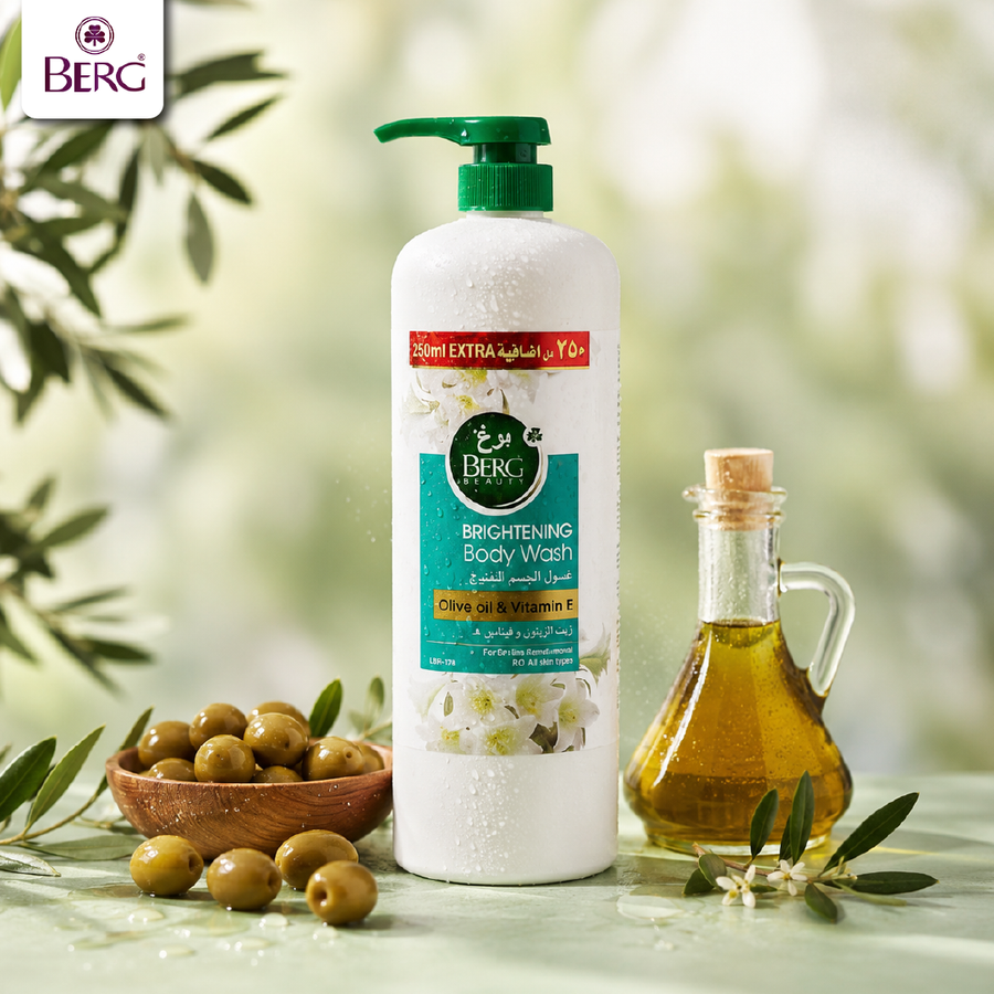 BERG Natural Brightening Body Wash with Olive Oil & Vitamin E (1250 ML)