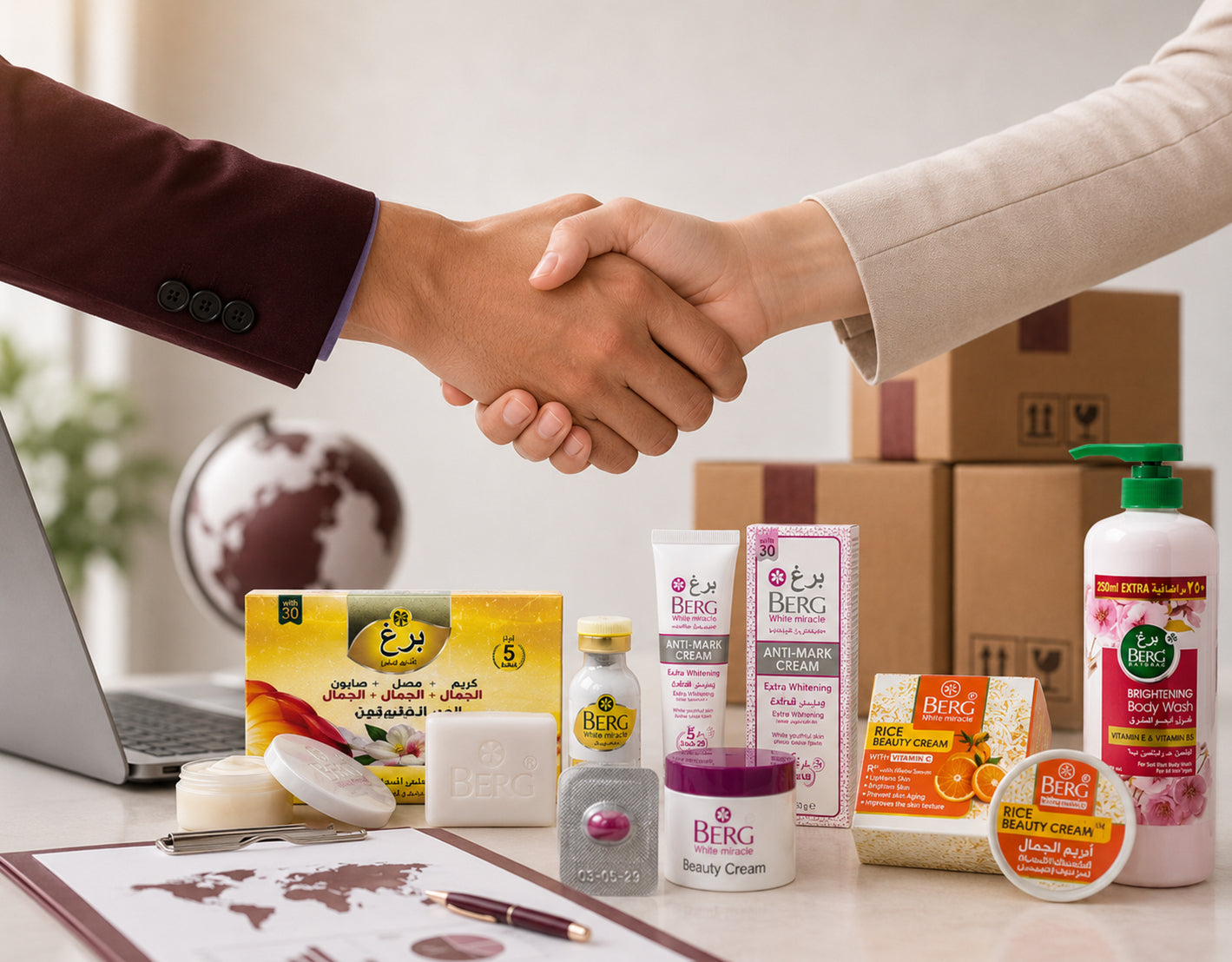 Berg wholesale skincare hair care and body care products